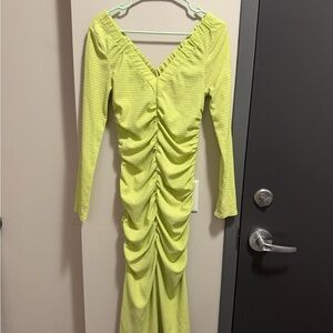 H&M Vibrant Lime Long Sleeve Dress